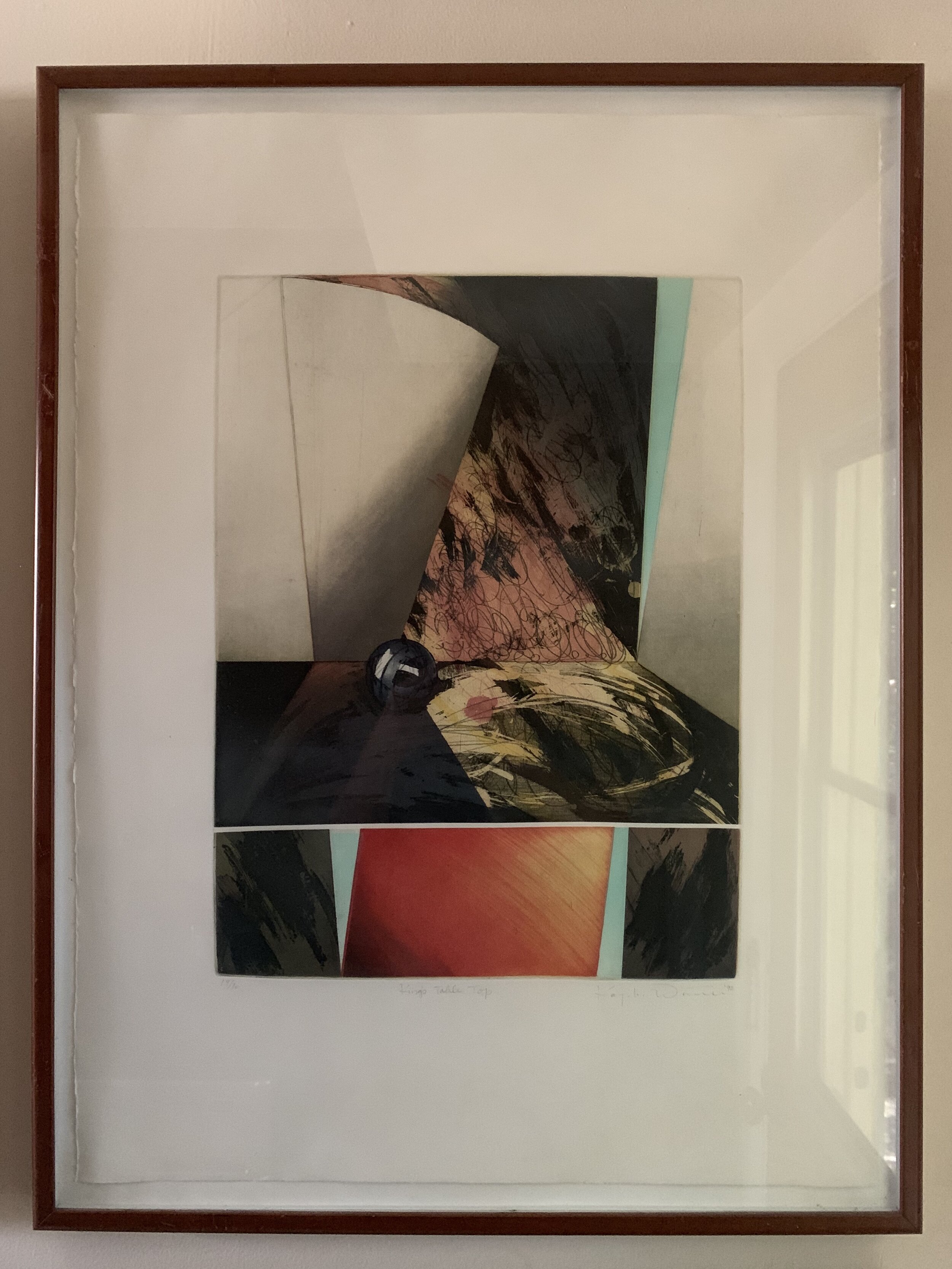 Set of 4 Signed Abstract Intaglio Prints by Kazuko Watanabe
